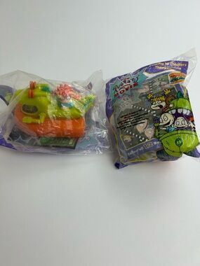 FINAL SALE! 1998 Rugrats Movie Aqua Reptar Chuckie Burger King Toy NEW set of 2